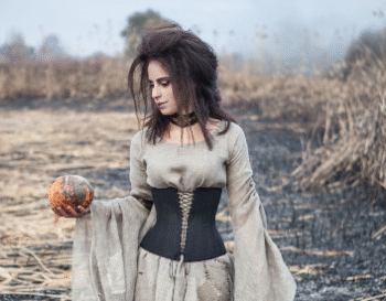 Half Witch Corset Open Cup Halloween Corset