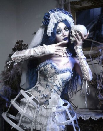 Halloween Gothic Romantic Bride Witch Corset Top