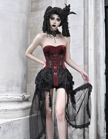 Halloween Dark Gothic Witch Corset Top