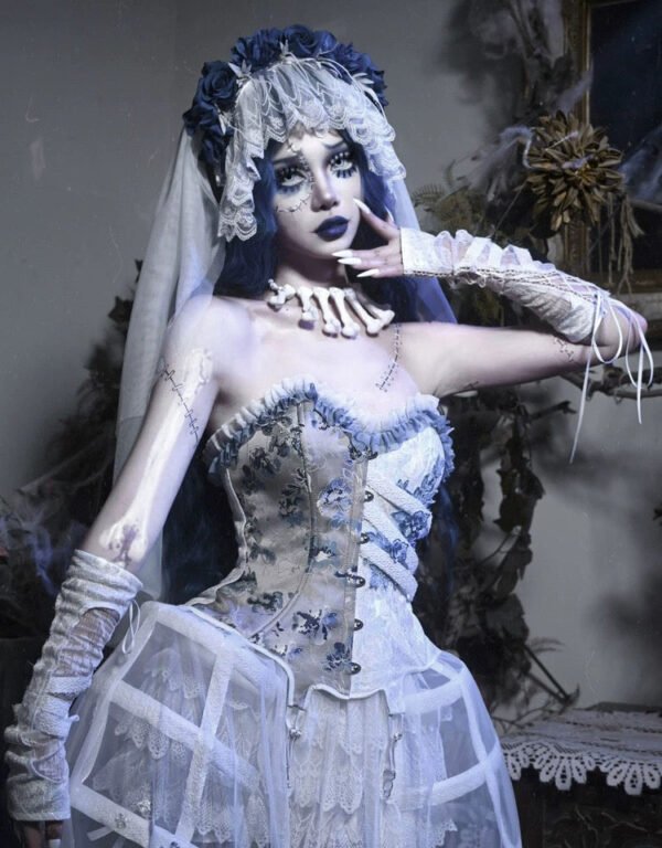 Halloween Gothic Romantic Bride Witch Corset Top
