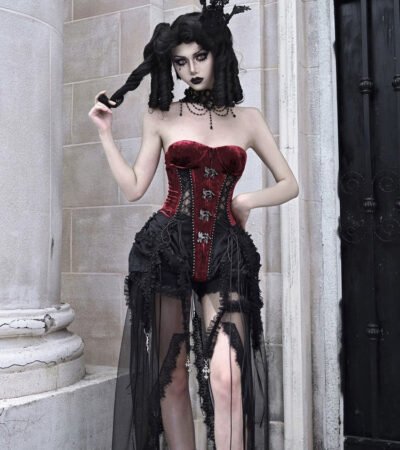 Halloween Dark Gothic Witch Corset Top