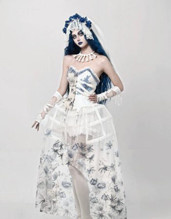 Halloween Gothic Romantic Bride Witch Corset Top