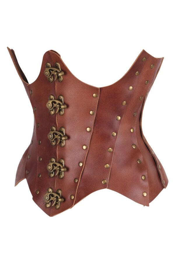Handmade Leather Open Cup Half Corset With Antique Detailing