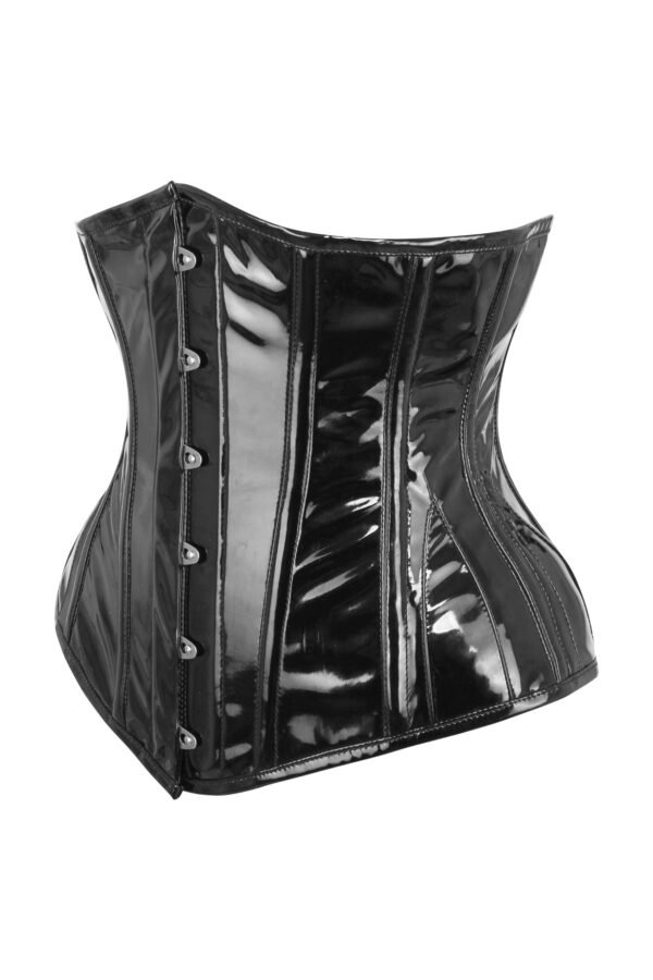 Long Black PVC Half Waist Taming Corset