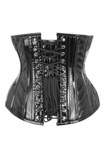 Long Black PVC Half Waist Taming Corset
