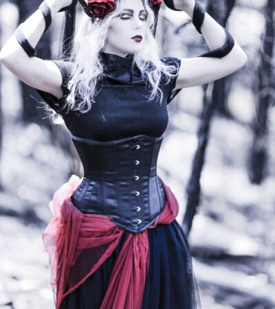 Long Line Waist Training Halloween Underbust Witch Corset