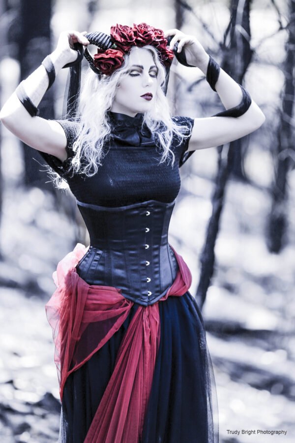 Long Line Waist Training Halloween Underbust Witch Corset