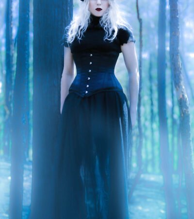 Long Line Waist Training Halloween Underbust Witch Corset