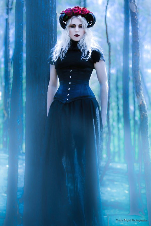 Long Line Waist Training Halloween Underbust Witch Corset