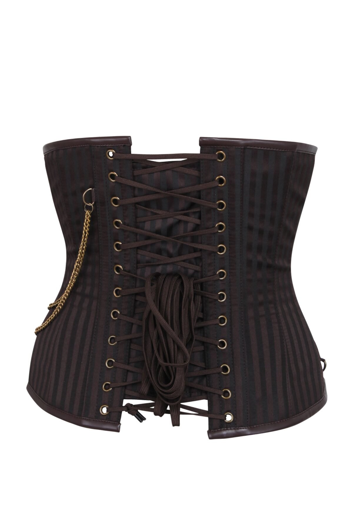 Punk Half Corset With Steel Busk And Pocket Chain