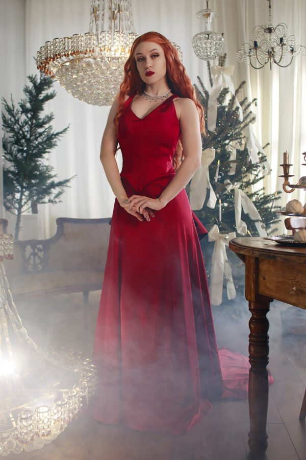 Red Halloween Vintage Witch Corset Dress