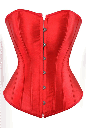 Red Satin Overbust Steel Boned Christmas Corset