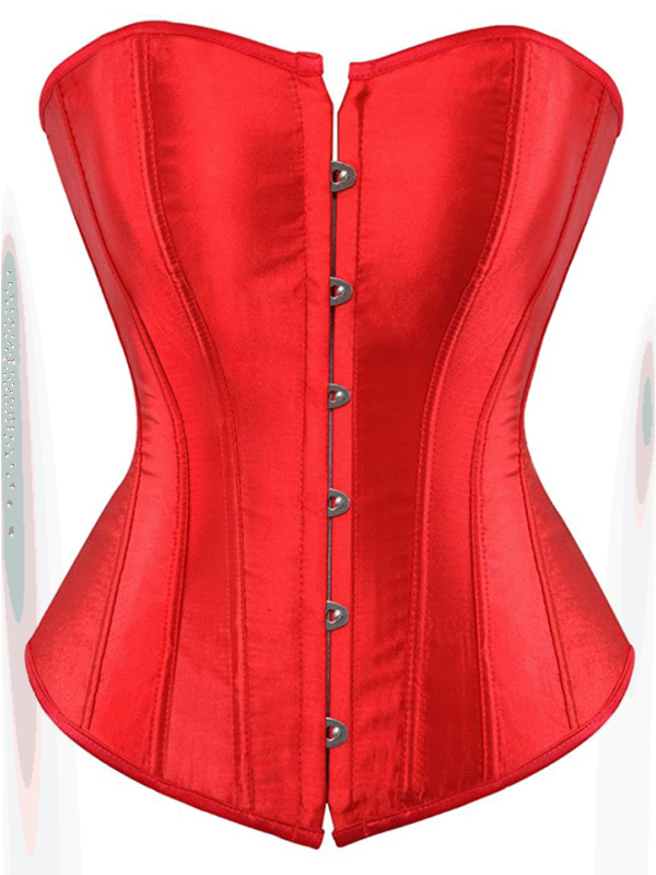 Red Satin Overbust Steel Boned Christmas Corset