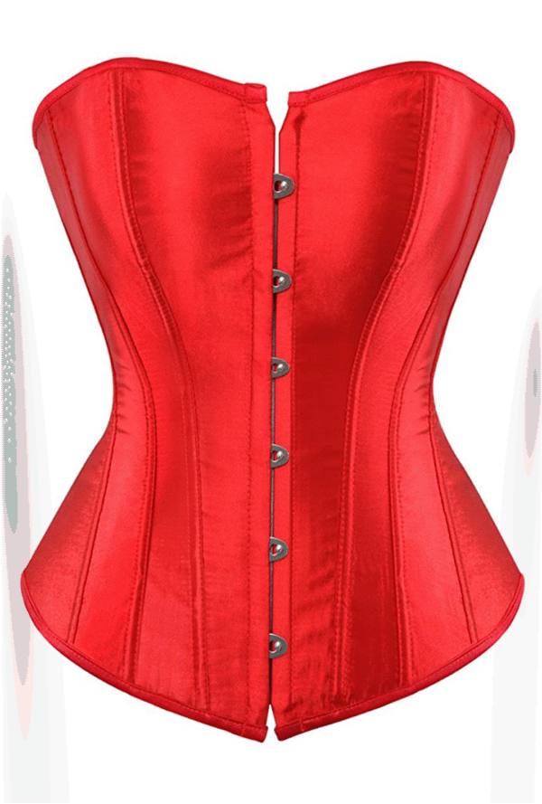 Red Satin Overbust Steel Boned Christmas Corset