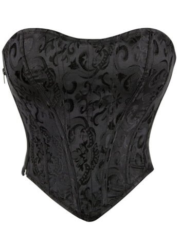 Strapless Steel Boned Gothic Bustier Overbust Corset For Women