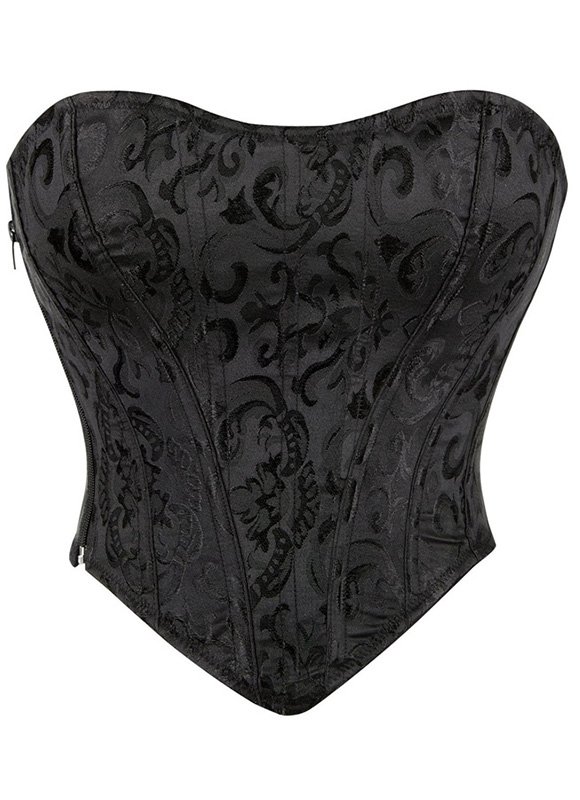 Strapless Steel Boned Gothic Bustier Overbust Corset For Women