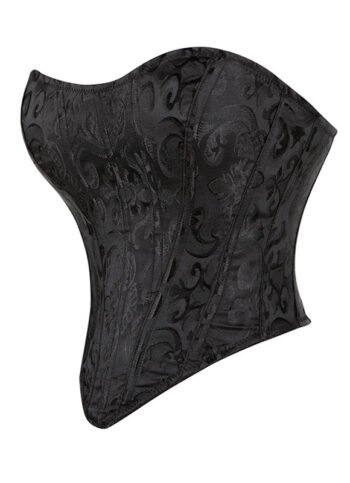 Strapless Steel Boned Gothic Bustier Overbust Corset For Women