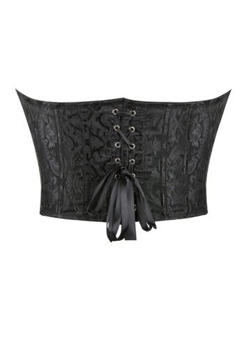 Strapless Steel Boned Gothic Bustier Overbust Corset For Women