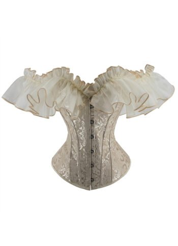 Strapless Steel Boned Gothic Bustier Overbust Corset For Women