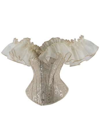 Strapless Steel Boned Gothic Bustier Overbust Corset For Women