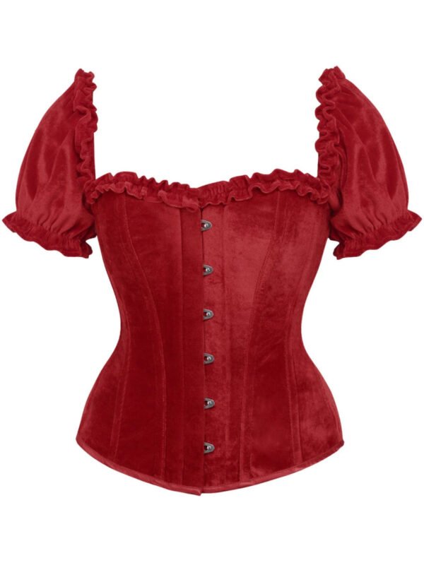 Velvet Steel Boned Overbust Corset Top For Women