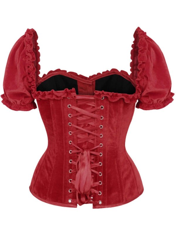 Velvet Steel Boned Overbust Corset Top For Women