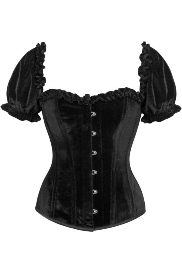 Velvet Steel Boned Overbust Gothic Corset