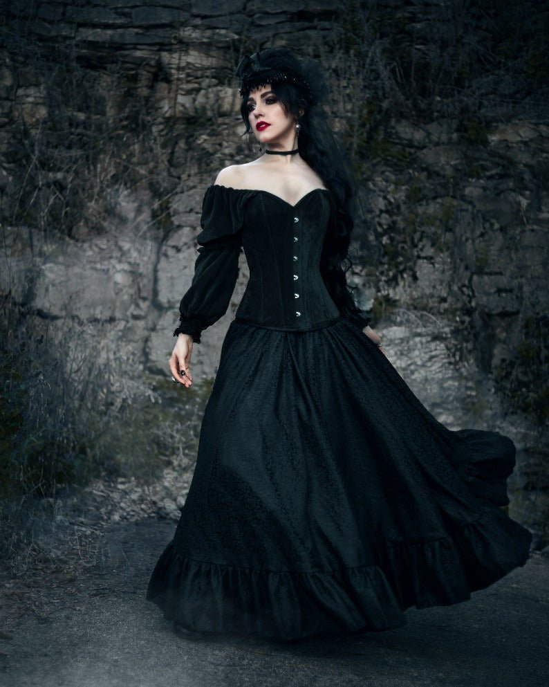 Victorian Gothic Witch Halloween Corset Vampire Costume