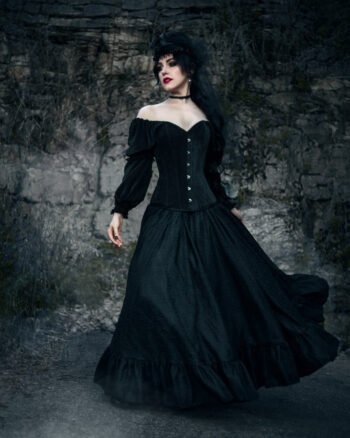 Victorian Gothic Witch Halloween Corset Vampire Costume