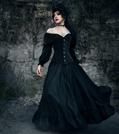 Victorian Gothic Witch Halloween Corset Vampire Costume