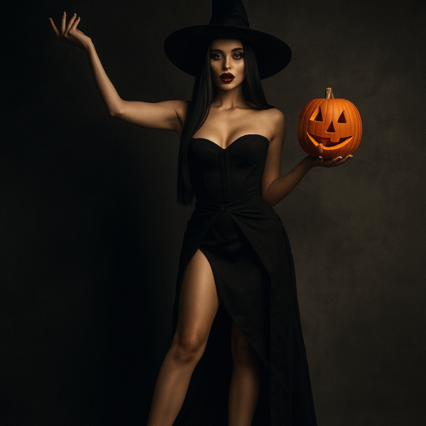 Victorian Steel Boned Overbust Black Witch Corset Dress
