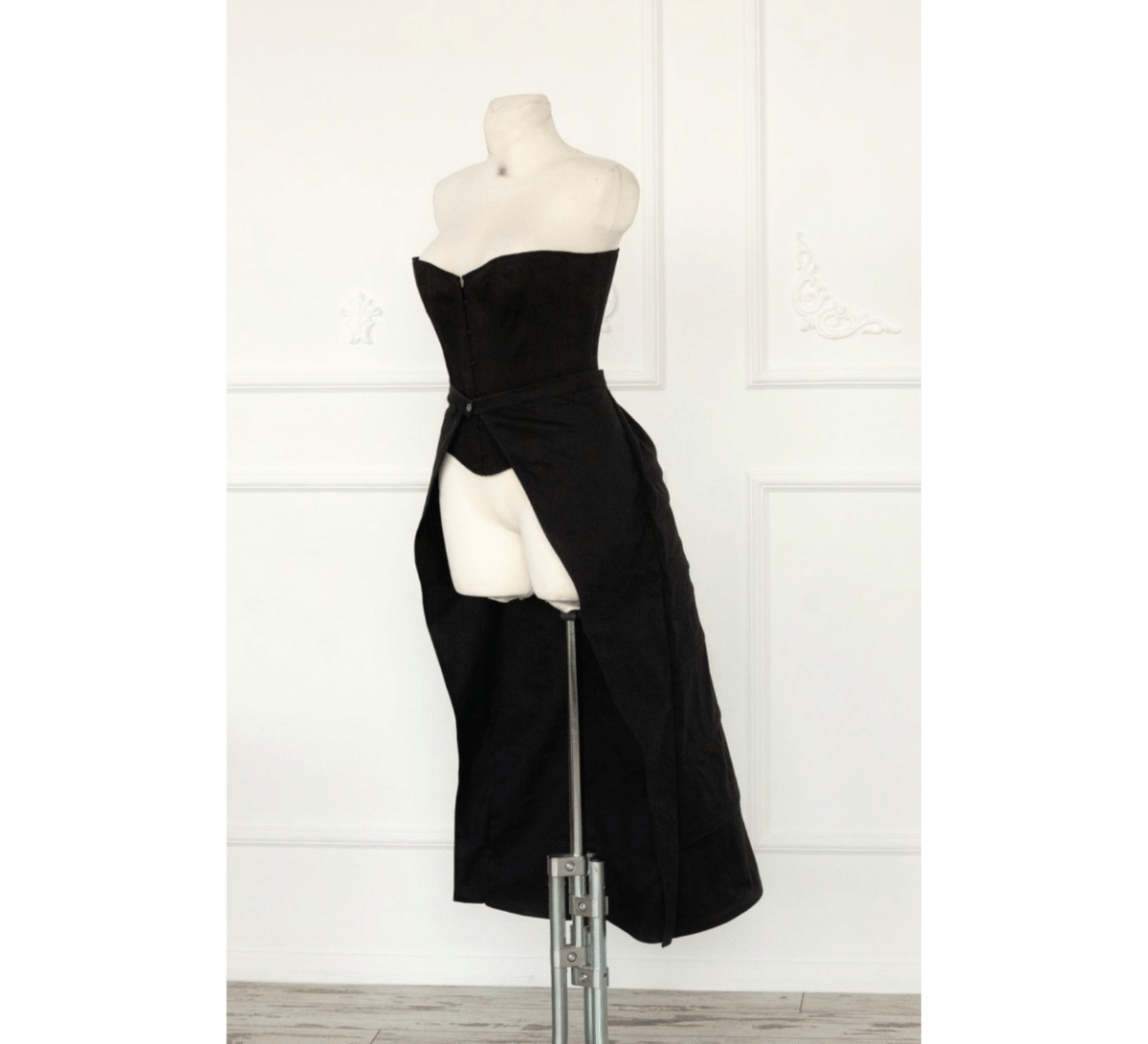 Victorian Steel Boned Overbust Black Witch Corset Dress