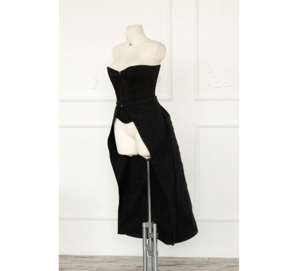 Victorian Steel Boned Overbust Black Witch Corset Dress
