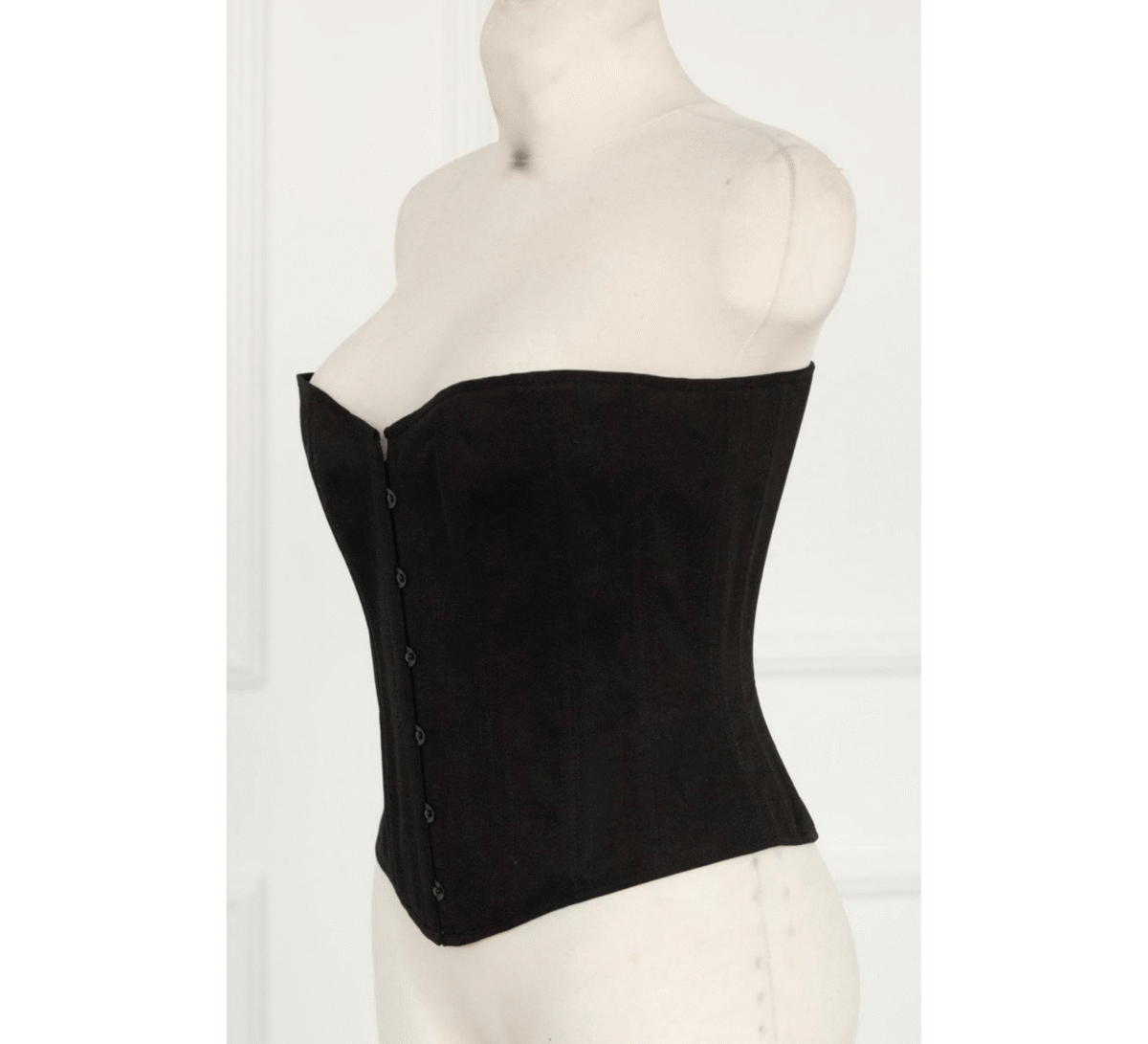 Victorian Steel Boned Overbust Black Witch Corset Dress