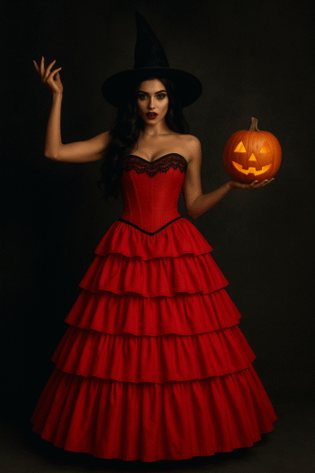 Victorian Witch Fashion Corset Dress For Halloween
