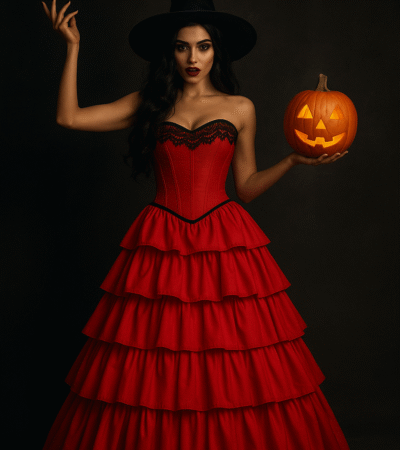 Victorian Witch Fashion Corset Dress For Halloween