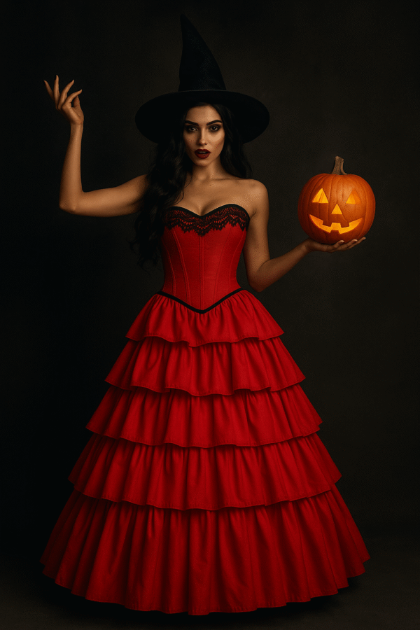 Victorian Witch Fashion Corset Dress For Halloween