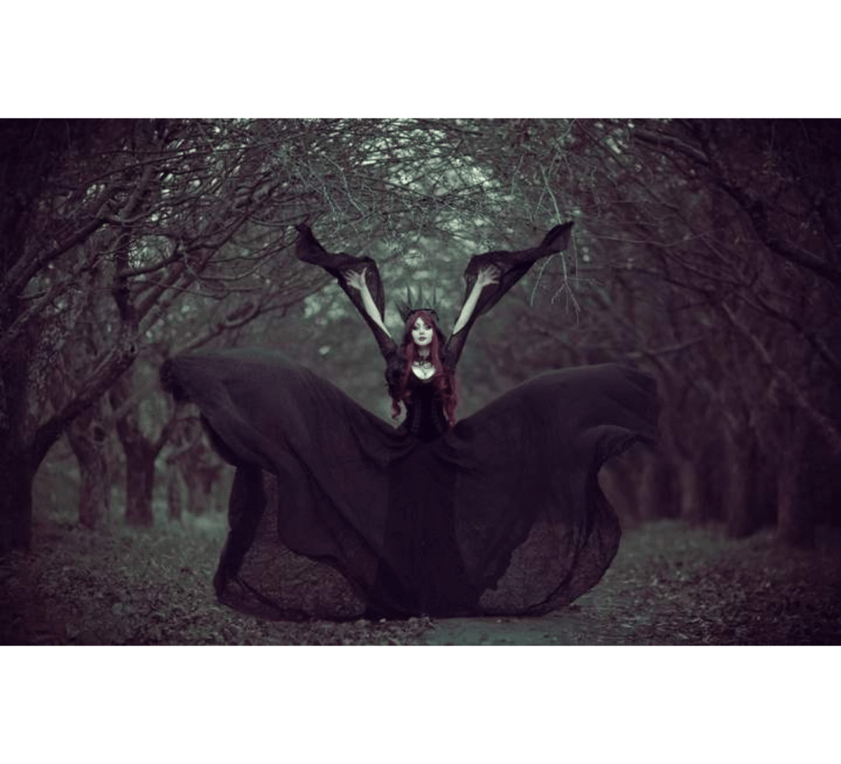 Witch Gothic Corset With Black Dress