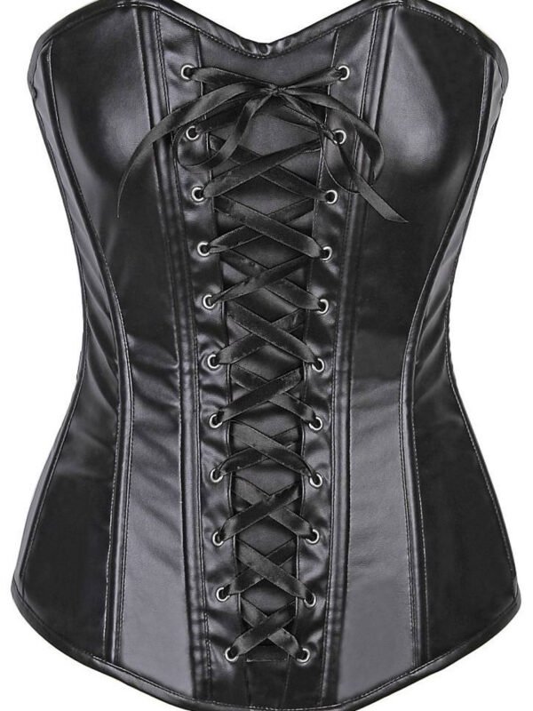 Witch Leather Steel Boned Gothic Corset Overbust Top
