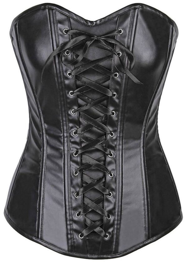 Witch Leather Steel Boned Gothic Corset Overbust Top