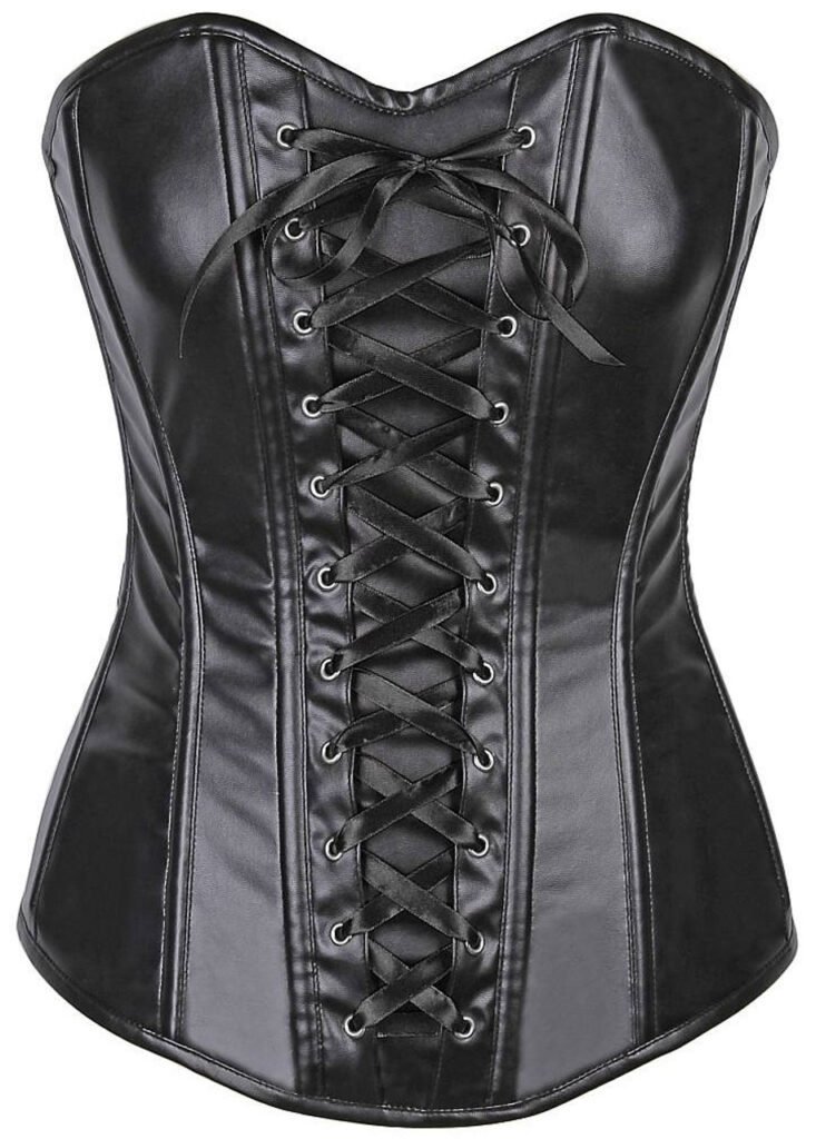Witch Leather Steel Boned Gothic Corset Overbust Top