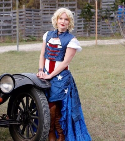 American Flag Inspired Steampunk Witch Corset womencorset,.com