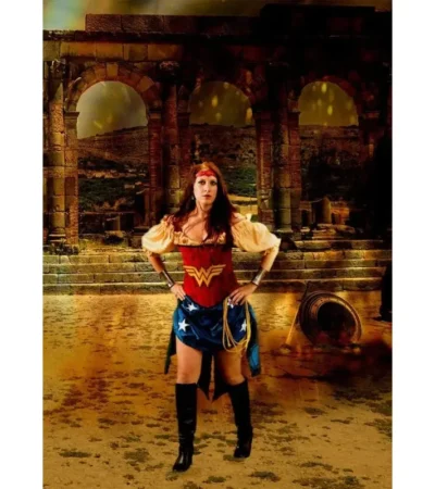 Red Witch Corset Wonder Woman Cosplay Costume womencorset.com