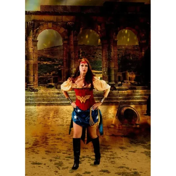 Red Witch Corset Wonder Woman Cosplay Costume womencorset.com