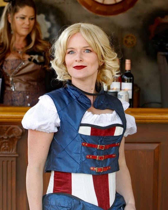 American Flag Inspired Steampunk Witch Corset womencorset,.com