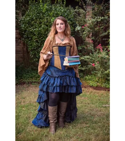 Witch Overbust Steel Boned Halloween Corset Gothic Costume womencorset.com