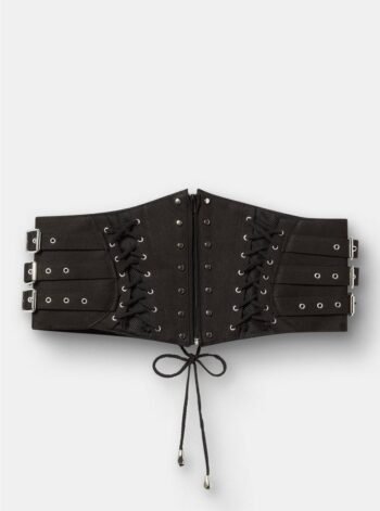 Black half bust underbust plus size corset waist belt womencorset.com