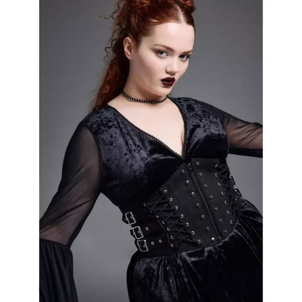 Black half bust underbust plus size corset waist belt womencorset.com