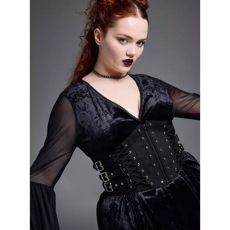 Black half bust underbust plus size corset waist belt womencorset.com
