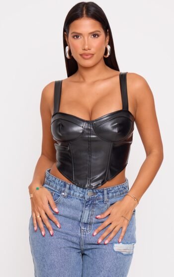 black leather bustier, black leather corset, black pleather bustier, corset faux leather, faux leather bustier, faux leather bustier top, faux leather corset, faux leather corset top, leather bodice, leather bustier, leather bustier top, leather corset, leather corset top, leather waist cincher, leatherette corset, patent leather corset, pleather corset, pleather corset top, pleather crop top, plus size leather corset womencorset.com